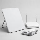 Compact satellite internet antenna with WiFi router and power supply
